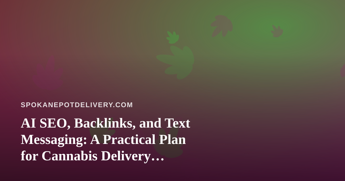 AI SEO, Backlinks, and Text Messaging: A Practical Plan for Cannabis Delivery Businesses